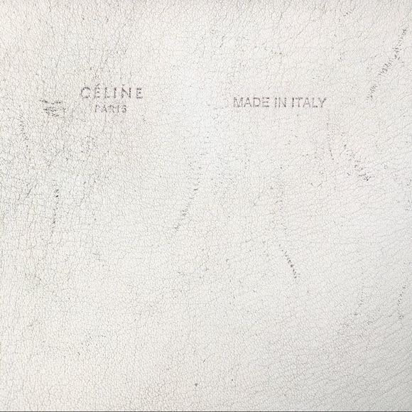 CELINE Shiny Smooth Calfskin Small Twisted Cabas White Black leather tote purse - Picture 4 of 16